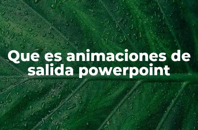 Que es Animaciones de Salida Powerpoint
