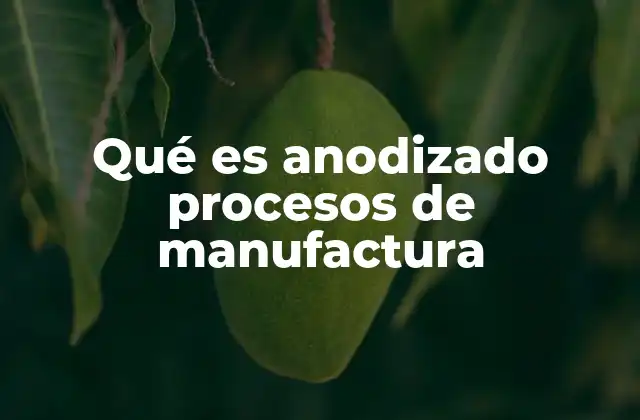 Qué es Anodizado Procesos de Manufactura