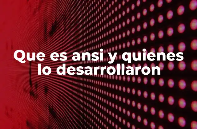 Que es Ansi y Quienes Lo Desarrollaron