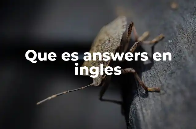 Que es Answers en Ingles