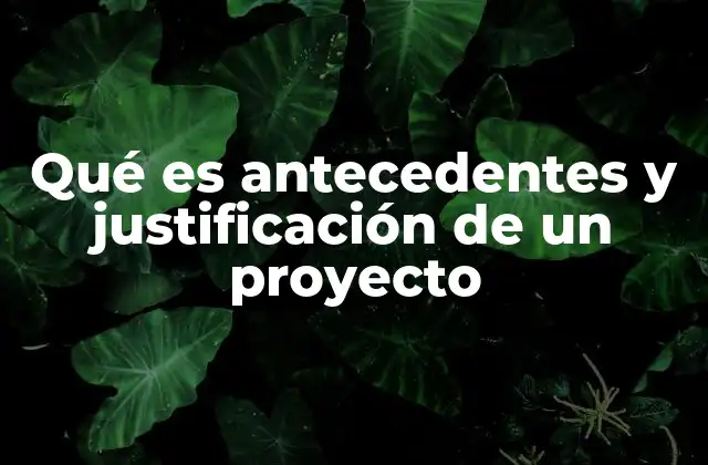 Qué es Antecedentes y Justificación de un Proyecto 2 El papel de los antecedentes en la estructuración de un proyecto