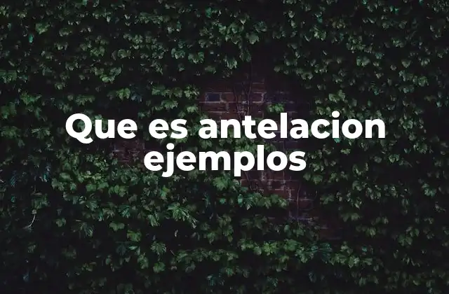 Que es Antelacion Ejemplos