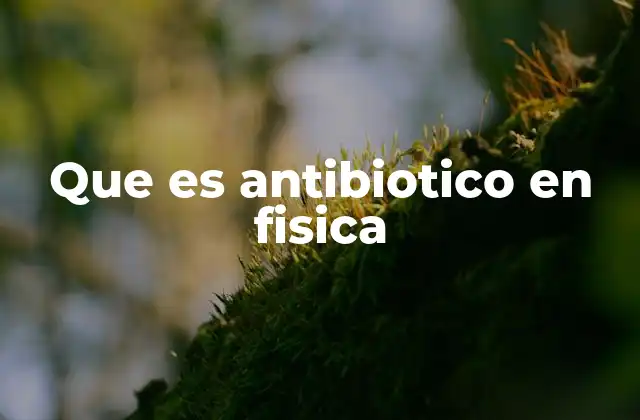 Que es Antibiotico en Fisica