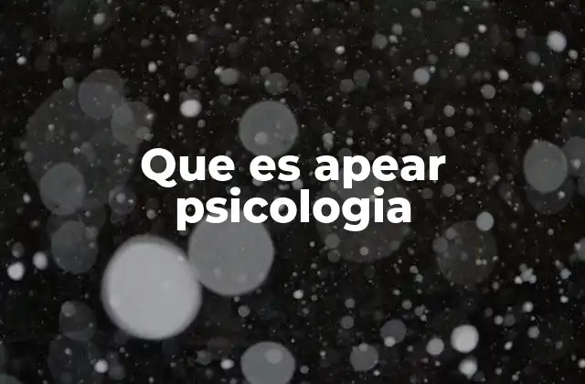 Que es Apear Psicologia