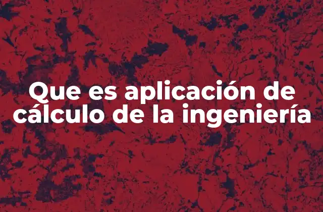 Que es Aplicación de Cálculo de la Ingeniería