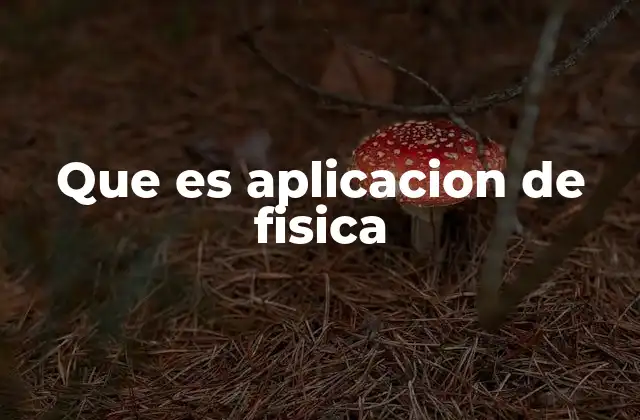 Que es Aplicacion de Fisica