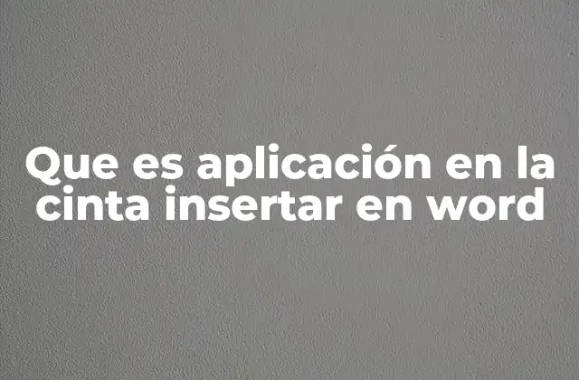 Que es Aplicación en la Cinta Insertar en Word