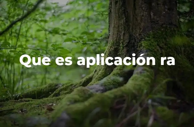 Que es Aplicación Ra