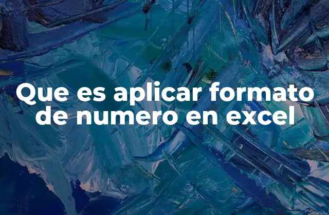 Que es Aplicar Formato de Numero en Excel
