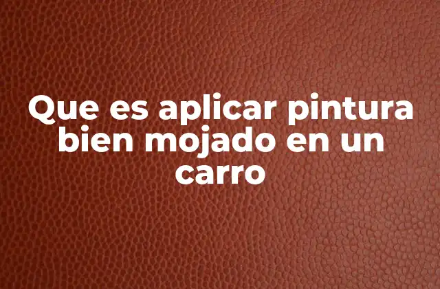 Que es Aplicar Pintura Bien Mojado en un Carro