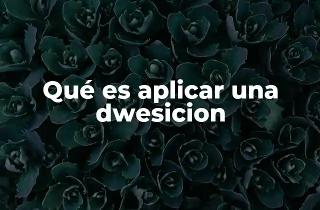 Qué es Aplicar una Dwesicion