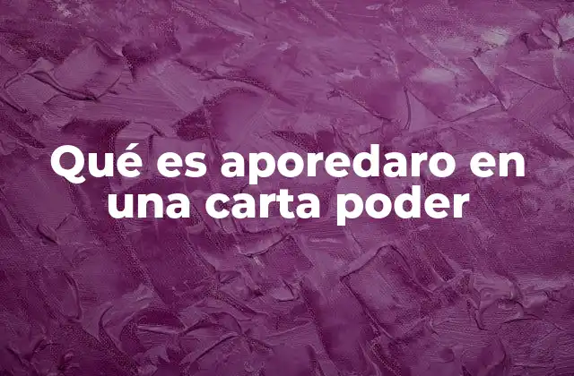 Qué es Aporedaro en una Carta Poder