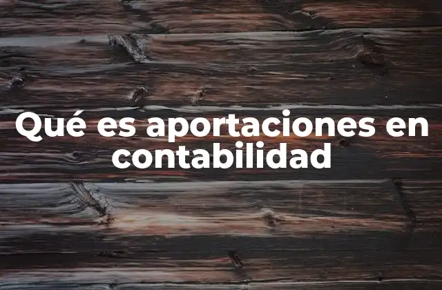 Qué es Aportaciones en Contabilidad