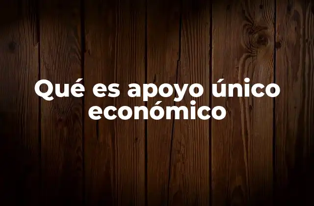 Qué es Apoyo Único Económico