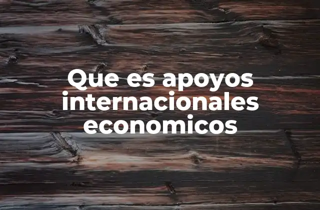 Que es Apoyos Internacionales Economicos