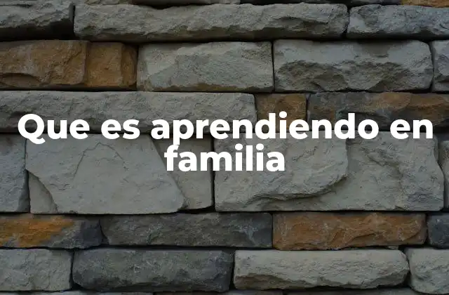 Que es Aprendiendo en Familia