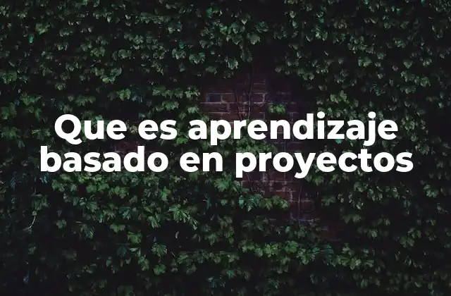 Que es Aprendizaje Basado en Proyectos