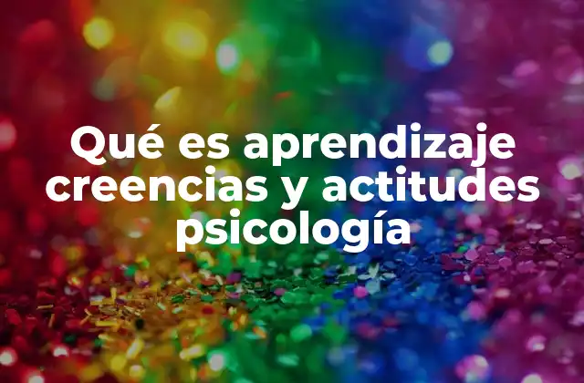Qué es Aprendizaje Creencias y Actitudes Psicología