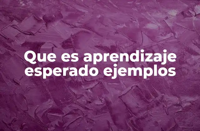 Que es Aprendizaje Esperado Ejemplos