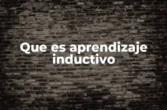 Que es Aprendizaje Inductivo