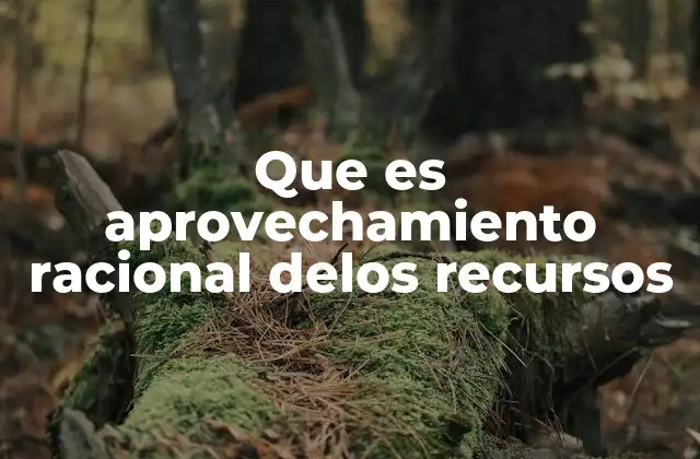 Que es Aprovechamiento Racional Delos Recursos