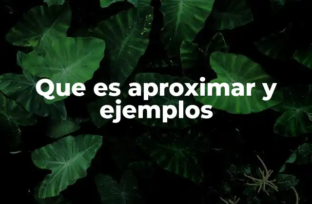 Que es Aproximar y Ejemplos