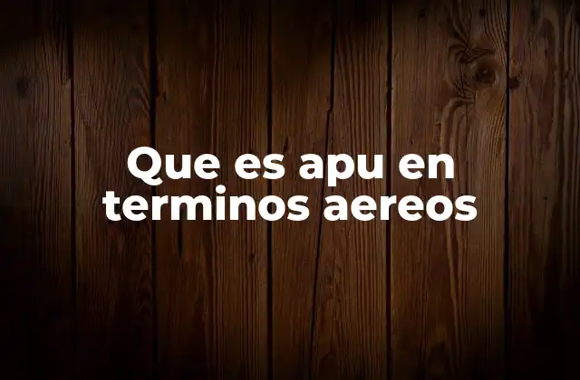 La importancia de la APU en la aviación moderna