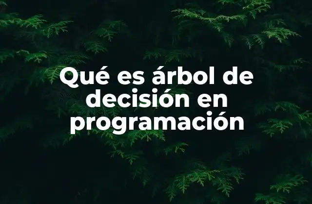 Qué es Árbol de Decisión en Programación