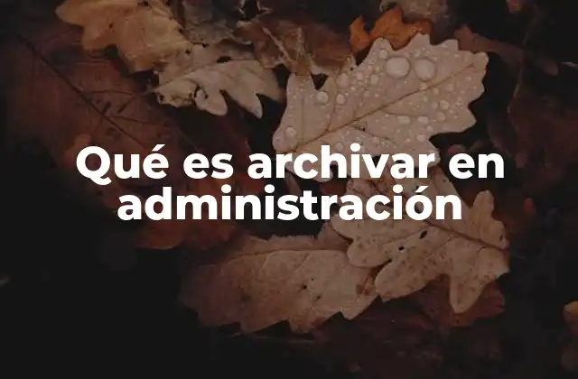 Qué es Archivar en Administración 2 La importancia del orden y la sistematización en el manejo de documentos