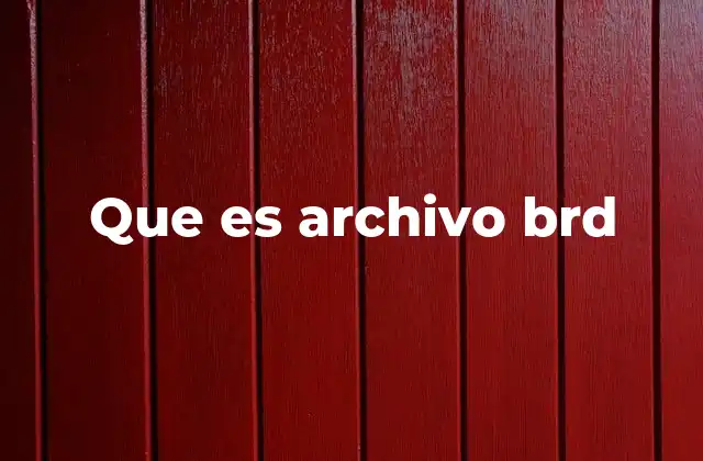 Que es Archivo Brd