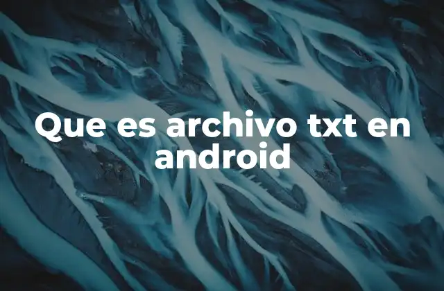 Que es Archivo Txt en Android