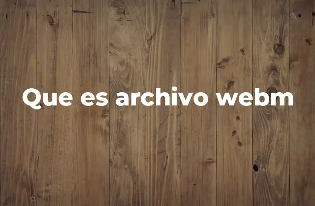 Que es Archivo Webm