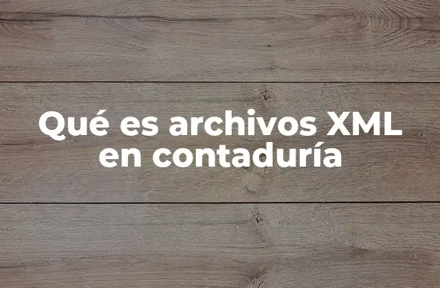 Qué es Archivos Xml en Contaduría