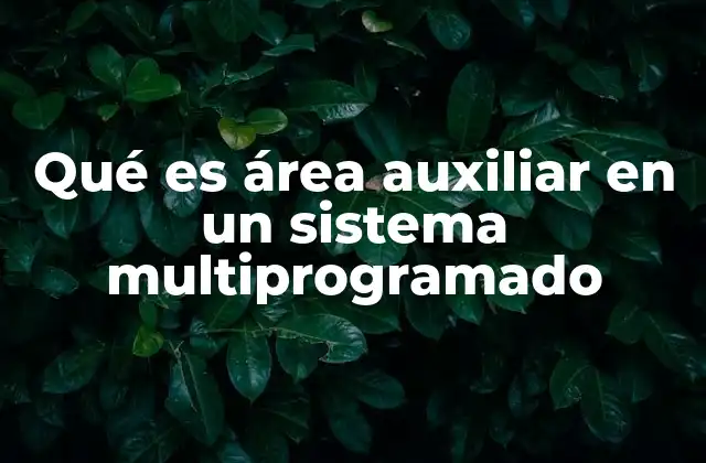 Qué es Área Auxiliar en un Sistema Multiprogramado