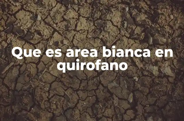 Que es Area Bianca en Quirofano
