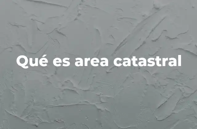 Qué es Area Catastral