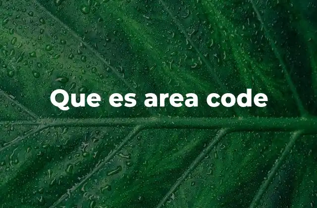 Que es Area Code