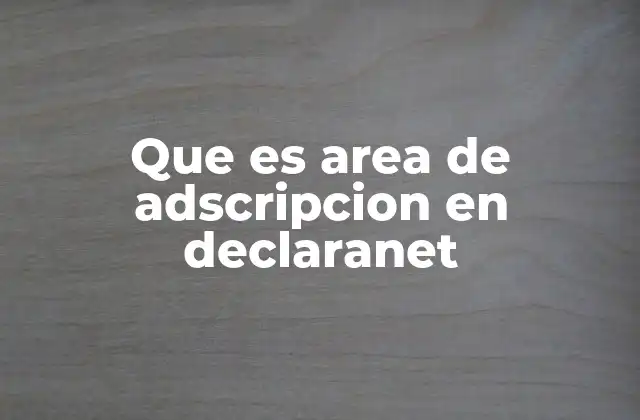 Que es Area de Adscripcion en Declaranet