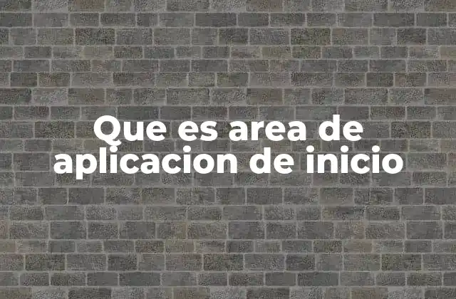 Que es Area de Aplicacion de Inicio