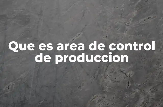 Que es Area de Control de Produccion