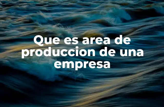 Que es Area de Produccion de una Empresa