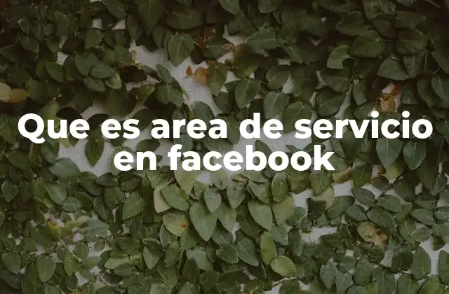 Que es Area de Servicio en Facebook