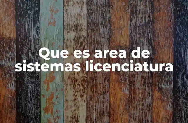 Que es Area de Sistemas Licenciatura