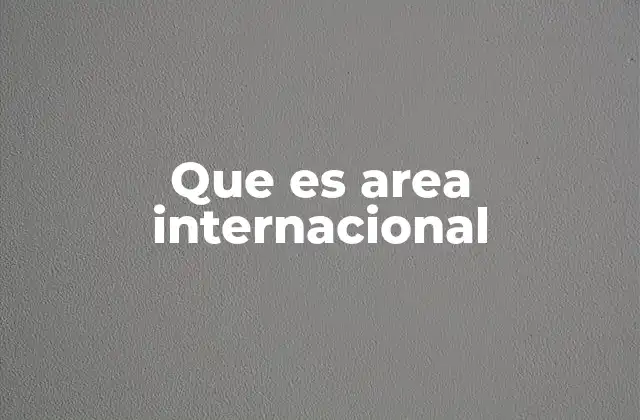 Que es Area Internacional