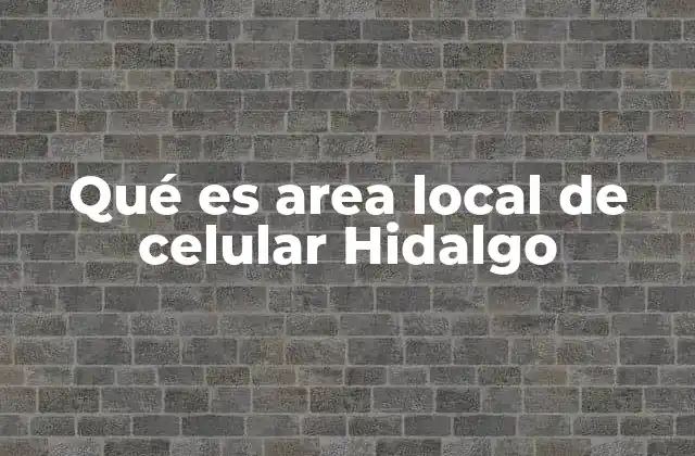 Qué es Area Local de Celular Hidalgo
