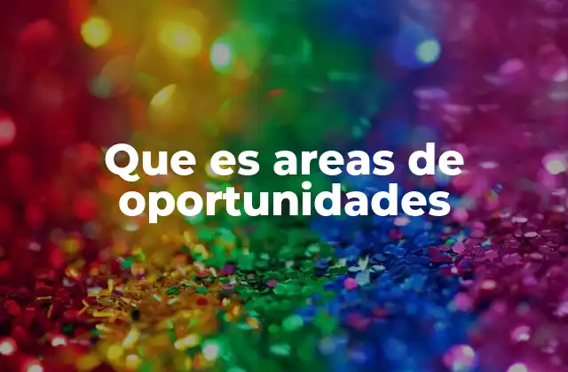 Que es Areas de Oportunidades