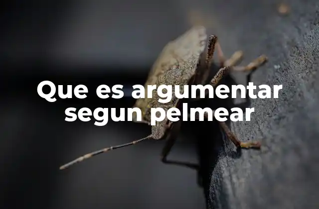Que es Argumentar Segun Pelmear