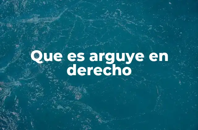 Que es Arguye en Derecho
