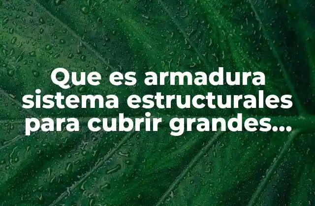 Que es Armadura Sistema Estructurales para Cubrir Grandes Claros