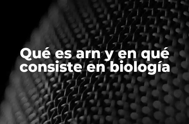Qué es Arn y en Qué Consiste en Biología